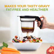 Fat Separator With Bottom Release, 4 Cup Gravy Separator for Cooking with Oil Strainer, Kitchen Gadgets Grease Separator Packaged with a 3-in-1 Multifunctional Peeler (Red) - Grill Parts America