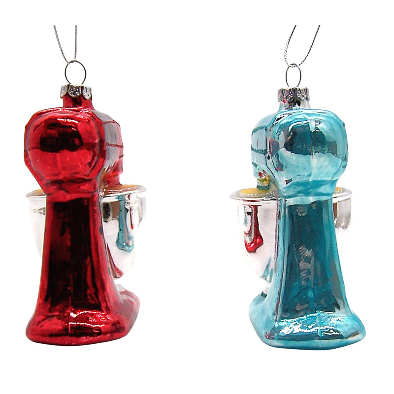 Glittery Stand Mixer Ornaments, 2 Assorted Designs, Christmas Decoration, Holiday Baking Theme, 4 Inches - Grill Parts America