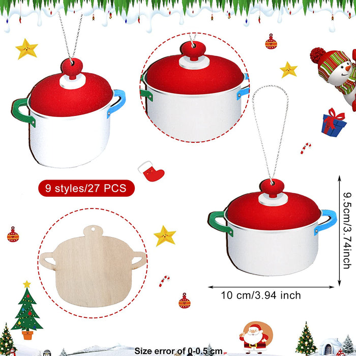 27 Pieces Chef Christmas Ornament Baking Ornaments Cooking Chef Ornament Christmas Tree Ornament Topper Decoration Xmas Decor Sets Baking Christmas Hanging Ornaments with Rope for Tree Baker Gift - Grill Parts America