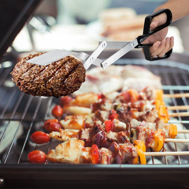 only fire BBQ Grilling Tong - Extra Long Scissor Tongs with PVC Handle for Outdoor Grill & Kitchen,Great Cooking Accessories for Charcoal, Gas Grills & Smoker,18 Inch, Aluminum - Grill Parts America