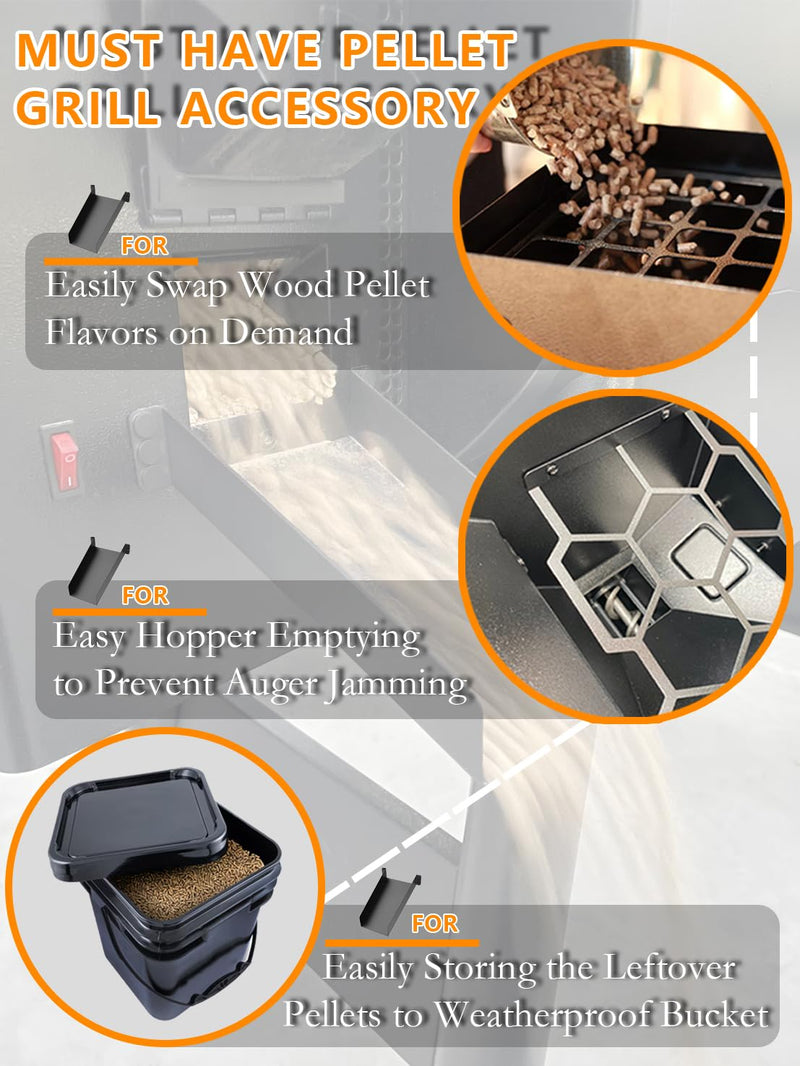 Pellet Grill Magnetic Helper Chute: Effortless Pellet Collection, Accessories for Traeger and Pit Boss Grill, Magnetic Pellet Slide for Emptying Pellet Grill Hoppers - Grill Parts America