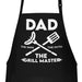APRON DADDY Apron for Men - Dad The Man The Myth The Grill Master - Adjustable Large 1 Size Fits All - Poly/Cotton Apron with 2 Pockets - BBQ Gift Apron for Father, Husband, Chef - Grill Parts America