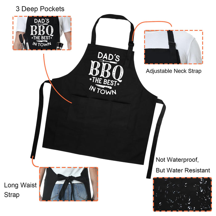 Fairy's Gift Funny Dad Apron, Grill Apron for Dad, BBQ Aprons for Men, Grilling Apron with 3 Pockets, Dad Grilling Gifts from Daughter Son - Fathers Day, Birthday, BBQ Gifts for Dad, Step Dad, Daddy - Grill Parts America
