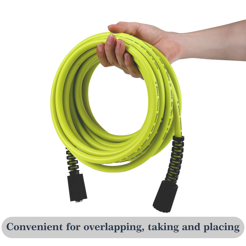 M MINGLE Pressure Washer Hose 25 FT x 1/4" - Replacement Power Wash Hose with M22 14mm Fittings - 3600 PSI - Grill Parts America