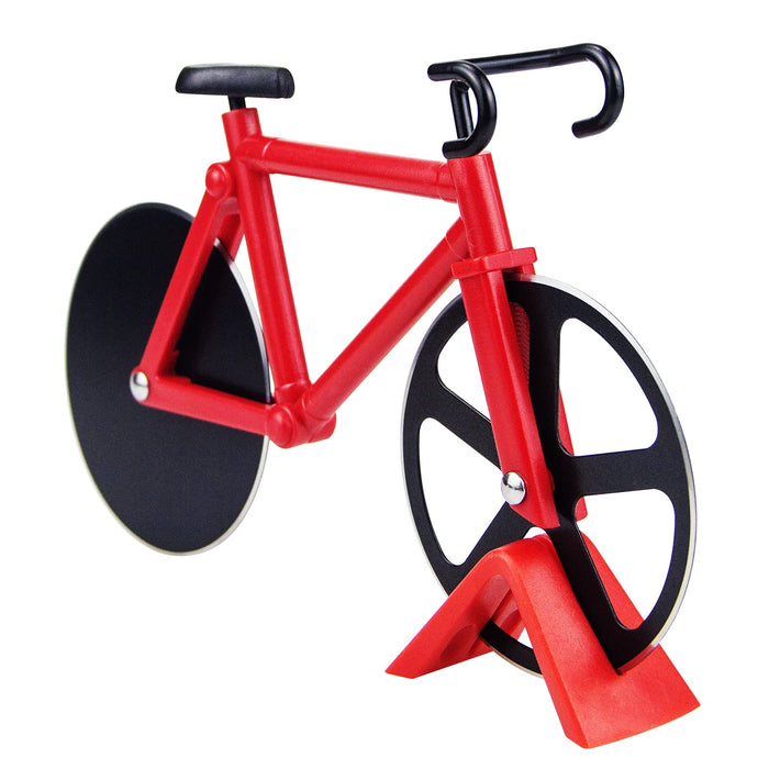 ODDIER Bicycle Shape Pizza Cutter,Ergonomic Handle Cutter, Baking Slicer Blade Stainless Steel Knife,Super Sharp Wheel Pizza Scraper Chopper - Grill Parts America