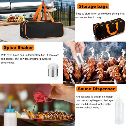 Blackstone Griddle Accessories Kit and Burger Press, 122 PCS Griddle Grill Tools Set for Blackstone Stainless Steel Grill BBQ Spatula Utensils Set with Storage Bag - Grill Parts America