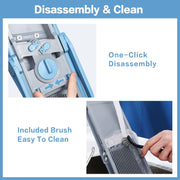 ONCE FOR ALL Upgrade Safe Mandoline Slicer Plus, Biger Size, Adjustable Vegetable Food Chopper Potato Fries Cutter, Detachable Blade, Kitchen Chopping Artifact, Gift (SkyBlue) - Grill Parts America