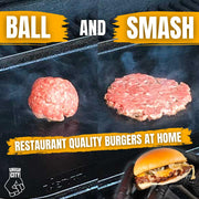 Smash City Smashed Burger Press – Non Stick Stainless Steel Burger Smasher Tool – Grill Press Smashburger Tool– Smashed Burger Press for Smashburger with Rounded Wooden Handle - Grill Parts America