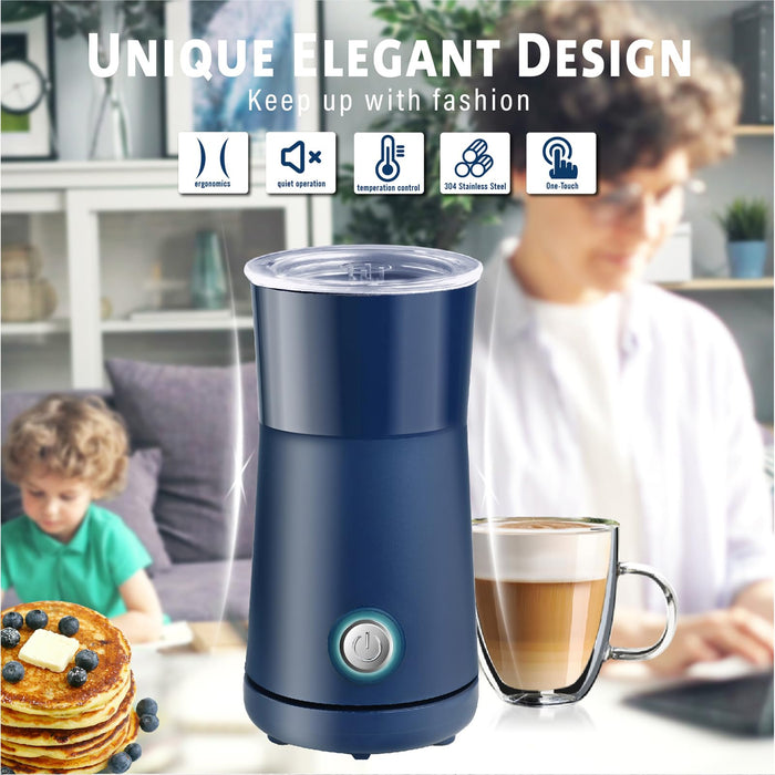 Huogary Milk Forther Simple Milk Frother and Steamer 2-in-1 Milk Steamer with Hot Milk Foam and Hot Milk for Latte, Macchiato, Cappuccinos (blue) - Grill Parts America