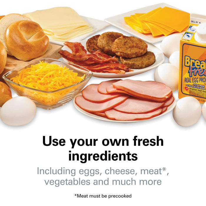 Hamilton Beach Breakfast Sandwich Maker with Egg Cooker Ring, Customize Ingredients, Perfect for English Muffins, Croissants, Mini Waffles, Perfect White Elephant Gifts, Silver (25475) - Grill Parts America