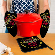 ORALBY Dad Oven Mitt and Potholder Dad Print Kitchen Accessories Sunflower Kitchen Gloves Gift - Dad Gift for Father's Day Heat Resistant Baking Cooking Grilling - Grill Parts America