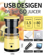 Electric Juicer Rechargeable - Citrus Juicer Machines with USB and Cleaning Brush Portable Juicer for Orange, Lemon, Grapefruit - Grill Parts America