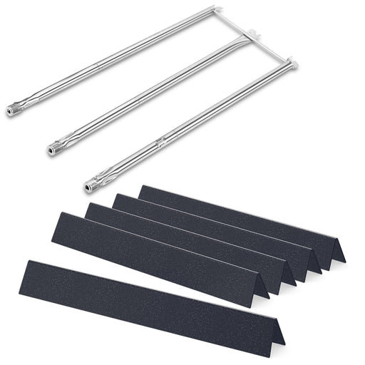 QuliMetal 24.5" Flavorizer Bars & SUS304 34.5" Grill Burners for Weber Genesis 300 Series – Fits E310, E320, S310, S320 (Side Control Panels), Replaces Weber 7540, 67722, 67820 - Grill Parts America