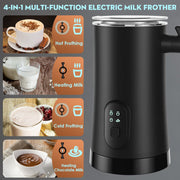 Electric Milk Frother, 4 in 1 Milk Steamer,11.8oz/350ml Automatic Warm and Cold Foam Maker for Coffee,Latte, Cappuccino, Macchiato, Hot Chocolate - Grill Parts America