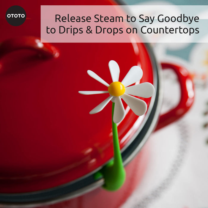 NEW!!! Flower Power Steam Releaser By OTOTO - Fun Kitchen Gadgets - Spinning Flower Lid Holder On Pot & Lid Lifter - Cool Kitchen Gadgets - Cute Gifts for Women, Ototo Kitchen Accessories Gadgets - Grill Parts America