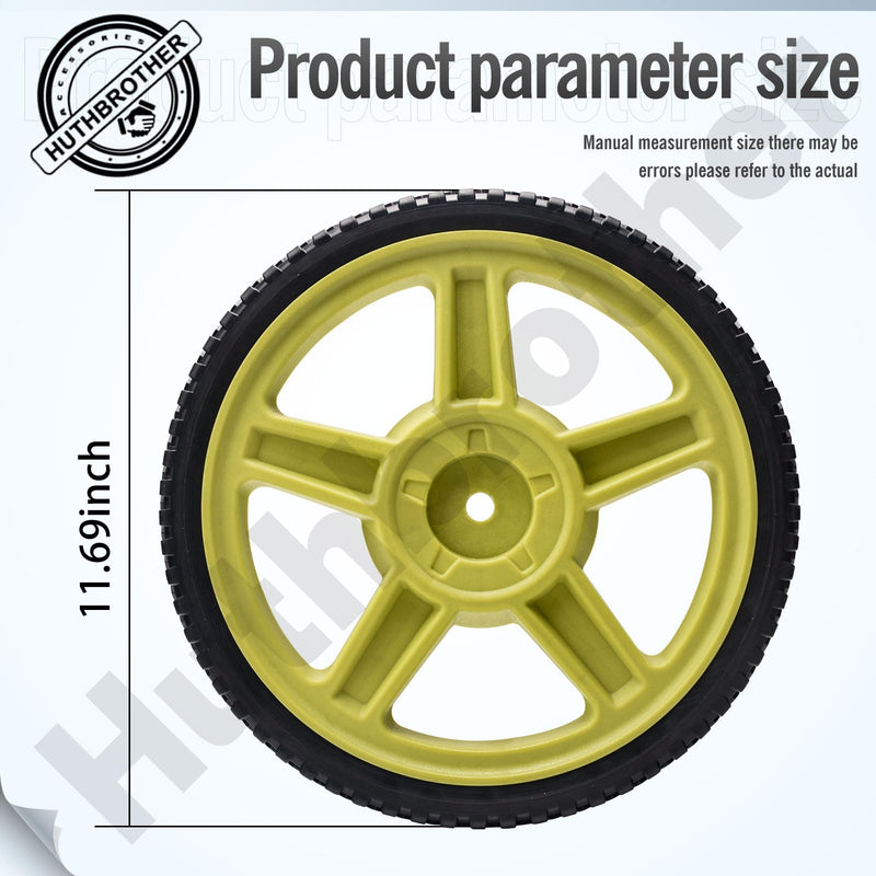 Huthbrother 2-pack 12 x 1.75-inch replacement wheels with 1/2-inch hub for Homelite and Ryobi patio equipment