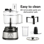 Hamilton Beach Food Processor & Vegetable Chopper for Slicing, Shredding, Mincing, and Puree, 10 Cups + Easy Clean Bowl Scraper, Black and Stainless Steel (70730) - Grill Parts America