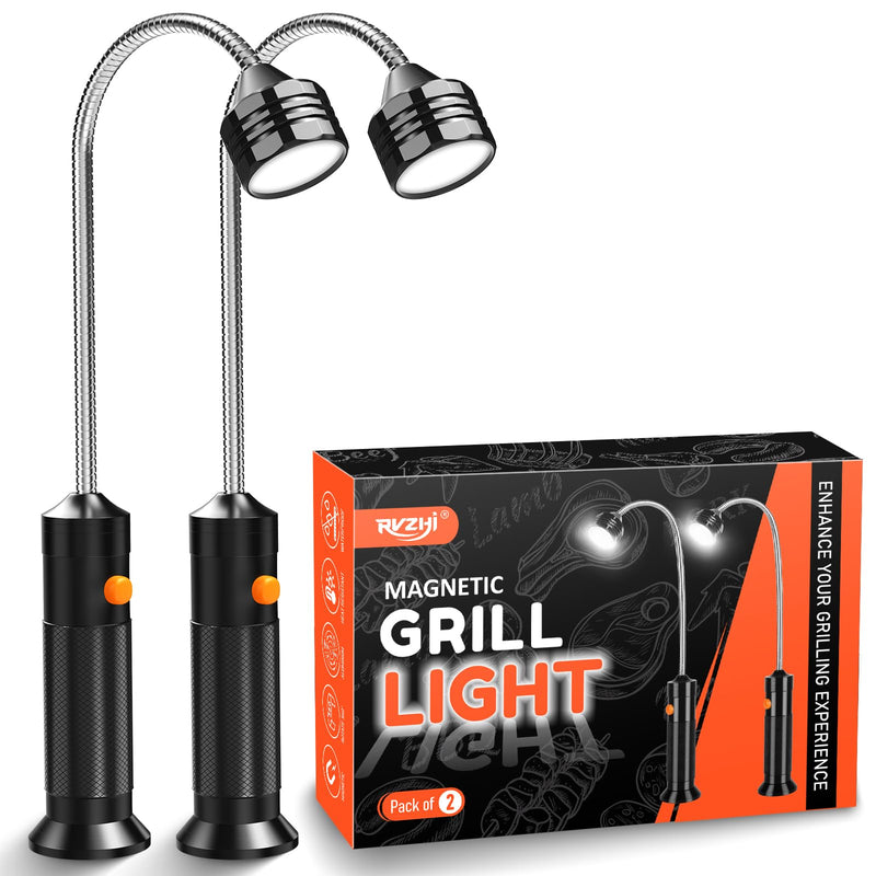 Grill Light BBQ Grilling Accessories: Unique Birthday Gifts for Men, Anniversary Mens Gifts Ideas for Husband, Outdoor Bright Magnetic LED BBQ Light, Smoker Grill Accessories Grill Tools, 2 Pack - Grill Parts America