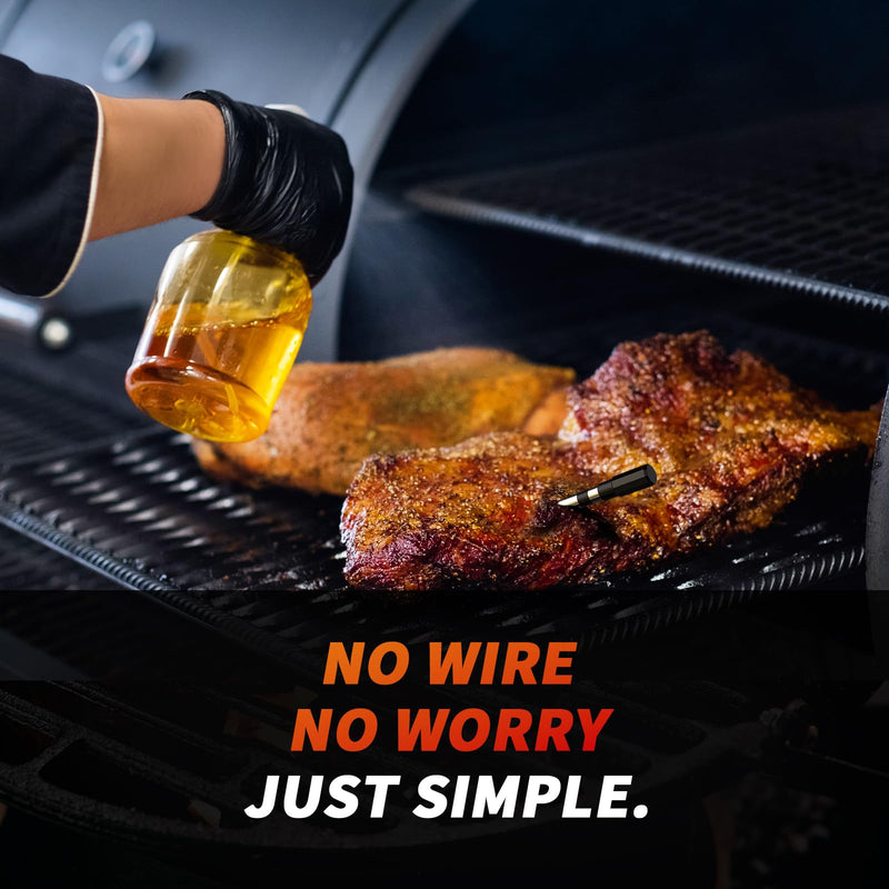 Paneceia Meat Thermometer Digital Wireless, 800FT Long Range Bluetooth Cooking Thermometer, Food Thermometer for Remote Monitoring of Grill, Oven, Smoker, Air Fryer, Rotisserie, iOS & Android App - Grill Parts America
