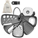 Pisol Kitchen Unique Gadgets Set 6 Pieces, Space Saving, Cheese Grater, Bottle Opener, Fruit Vegetable Peeler, Pizza Cutter, Garlic Ginger Grinder, Herb Stripper Gift Set - Grill Parts America