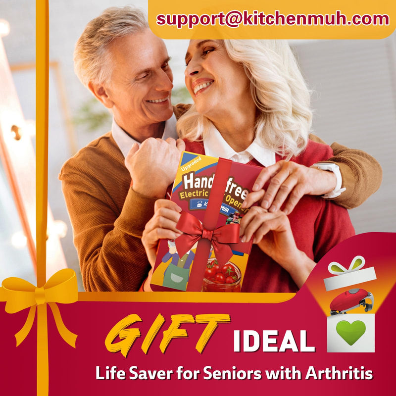Higher Torque Electric Jar Opener for Seniors with Arthritis Fit Almost Jars Size, Strong Tough Automatic Jar Opener for Weak Hands, Hands Free Battery Operated Bottle Opener for Arthritic Hands, Red - Grill Parts America