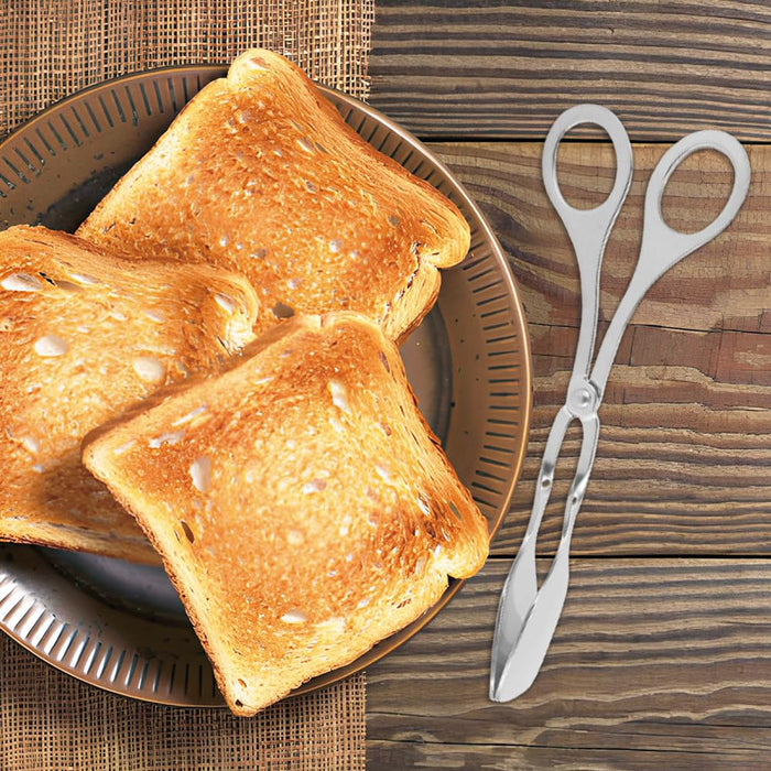 Leopacat Bread tongs, Thickening Food Serving Tongs, Multipurpose Gripper Catering Tongs Stainless Steel Buffet Utensils Mini Clip Salad Steak Vegetables Scissor Handles for Kitchen Cooking Party - Grill Parts America