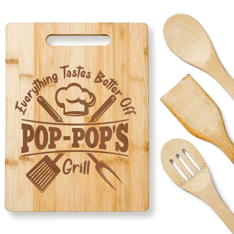 KITCHENVOY Grandpa Cutting Board - Gifts for Grandpa on Fathers Day - Pop Gifts for Grandpa from Grandkids - Grandpa Kitchen Gift for Christmas, Anniversary - Grill Parts America