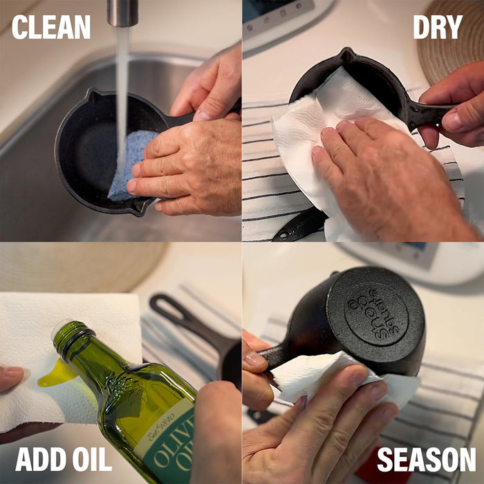 Small Cast Iron Basting Pot with Silicone BBQ Brush – Cast Iron Saucepan for Grilling, Smoking, and BBQ Accessories, 15 Oz - Grill Parts America