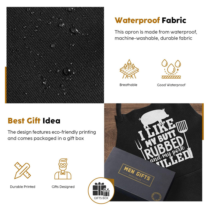 Funny BBQ Apron Gifts for Men, Hilarious Grill Chef Apron with Pockets, Adjustable Cooking Apron - Birthday & Fathers Day Gifts for Dad Husband Brother Boyfriend Grandpa - Grill Parts America