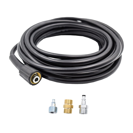 AR Blue Clean PW909UH-R 25 Foot High Pressure Hose Kit. Includes 25’ Super Soft Hose, 100 Series Transfer Adapter, 300 Series Transfer Adapter, Garden Hose Extension Adapter. 2900 Max PSI, 1.7 GPM - Grill Parts America