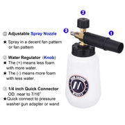 M MINGLE Foam Cannon, Replacement Parts for Portland Husky and Ryobi Pressure Washer, with 5 Nozzle Tips, 1/4 Inch Quick Connector - Grill Parts America