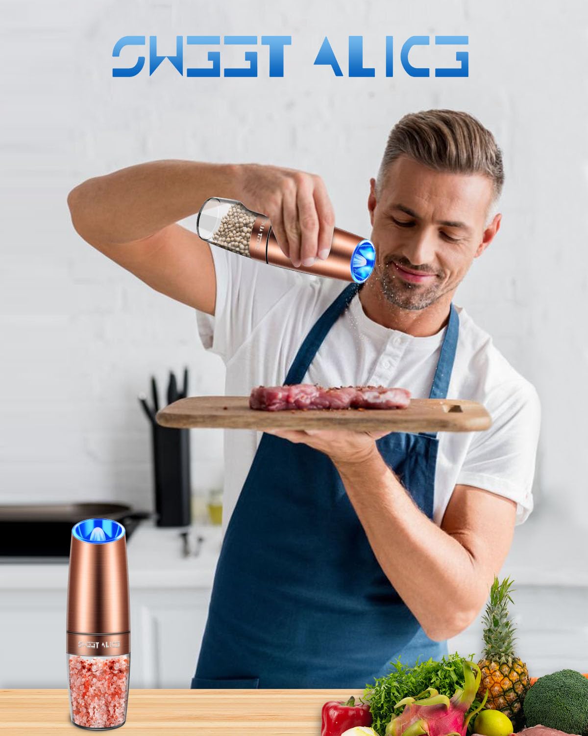 Sweet Alice Gravity Electric Pepper & Salt Mill Grinder - Thumbnail 3