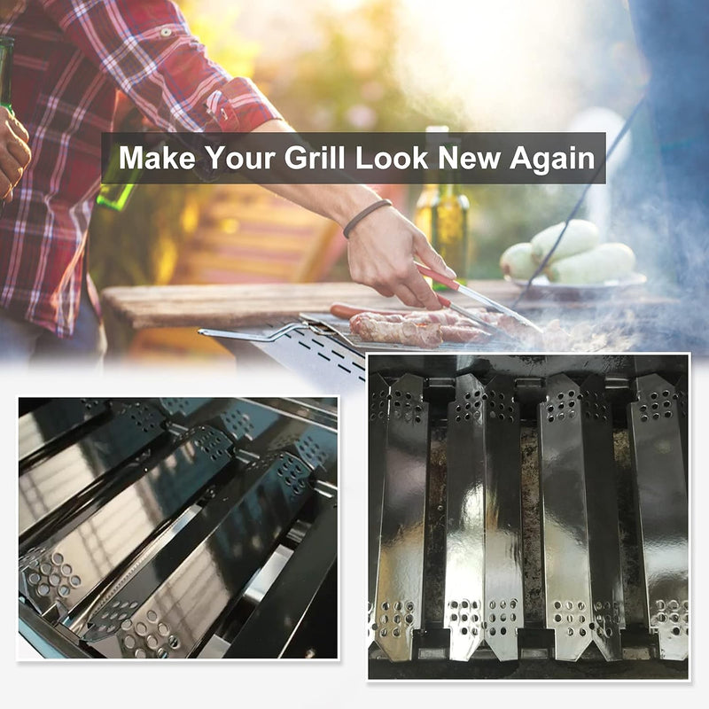 Grill Replacement Parts for Nexgrill 720-0864 720-0864M 720-0830H 720-0896B, 720-0882A Gas Grill, 2-Pack Porcelain Steel Heat Plate Shields Burner for Nexgrill 2 Burner 720-0864 Parts
