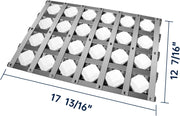 Grill Briquette Tray Grill Heat Plates for Alfresco Grill ALX2-30C, ALX2-42C, ALX2-42RFG, ALX2-56, ALX2-56BFG, 17.8125" Stainless Steel BBQ Heat Shield Flame Tamer with 72 Ceramic Briquettes