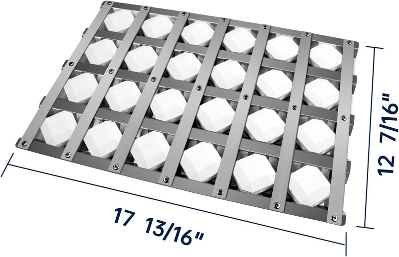 Grill Briquette Tray Grill Heat Plates for Alfresco Grill ALX2-30C, ALX2-42C, ALX2-42RFG, ALX2-56, ALX2-56BFG, 17.8125" Stainless Steel BBQ Heat Shield Flame Tamer with 72 Ceramic Briquettes