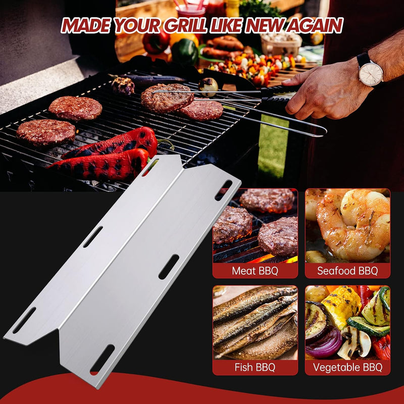17 3/4" Gas Grill Replacement Parts Grill Burner Cover Heat Shield Heat Plates for Jenn-Air 720-0061, 720-0062, 720-0150, 720-0336, Glen Canyon, Nexgrill 720-0150, Costco Kirkland Models