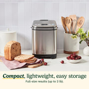 Cuisinart Bread Maker Machine, Compact and Automatic, Customizable Settings, Up to 2lb Loaves, CBK-110P1, Silver,Black - Grill Parts America