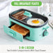 GreenLife 3-in-1 Breakfast Maker Station, Healthy Ceramic Nonstick Dual Griddles for Eggs Meat Sausage Bacon Pancakes and Breakfast Sandwiches, 2 Slice Toast Drawer, Easy-to-use Timer, Turquoise - Grill Parts America