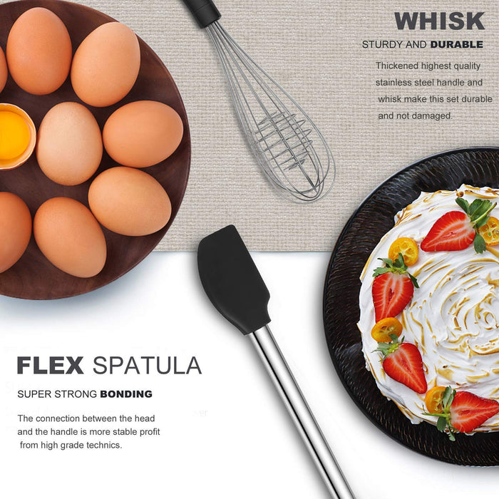 Kitchen Utensil Set-Silicone Cooking Utensils-33 Kitchen Gadgets & Spoons for Nonstick Cookware-Silicone and Stainless Steel Spatula Set-Best Kitchen Tools, Useful Pots and Pans Accessories - Grill Parts America