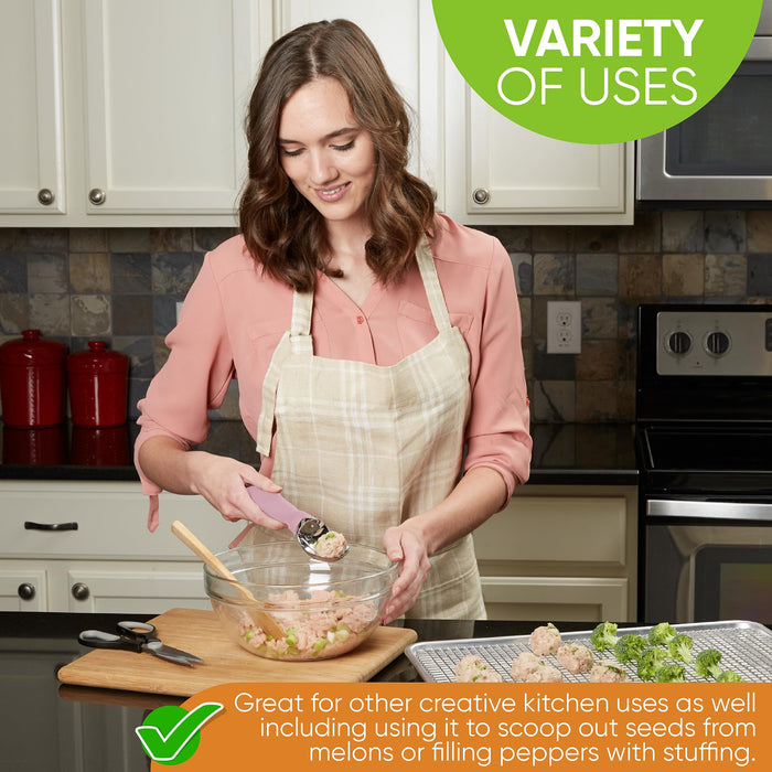 Spring Chef Ice Cream Scoop with Soft Grip Handle, Professional Heavy Duty Sturdy Scooper, Premium Kitchen Tool for Cookie Dough, Gelato, Sorbet, Pink Lemonade - Grill Parts America