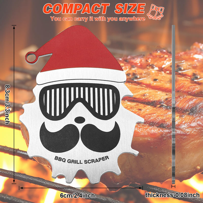 Santa Claus BBQ Grill Scraper, Stocking Stuffers for Men,Grill Cleaning Tool,Safe Bristle Free Grill Fits Almost Any Grill, Grill Accessories, Ideal Gifts for Christmas, for Men - Grill Parts America