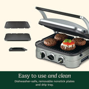 Cuisinart Panini Press, Stainless Steel Griddler, Sandwich Maker & More, 5-IN-1, GR-4NP1 - Grill Parts America