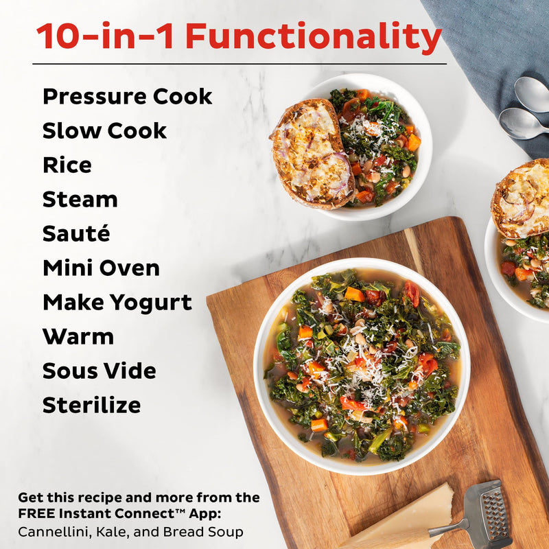 Instant Pot Pro 10-in-1 Pressure Cooker, Slow Cooker, Rice/Grain Cooker, Steamer, Sauté, Sous Vide, Yogurt Maker, Sterilizer, and Warmer, Includes App With Over 800 Recipes, Black, 6 Quart - Grill Parts America