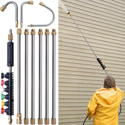 Xiny Tool Pressure Washer Extension Wand, 10 Pack Power Washer Lance with 5 Atomization Nozzle Tips,1 Gutter Cleaner Attachment Curved Rod, 1/4" Quick Connect, 4000 PSI - Grill Parts America