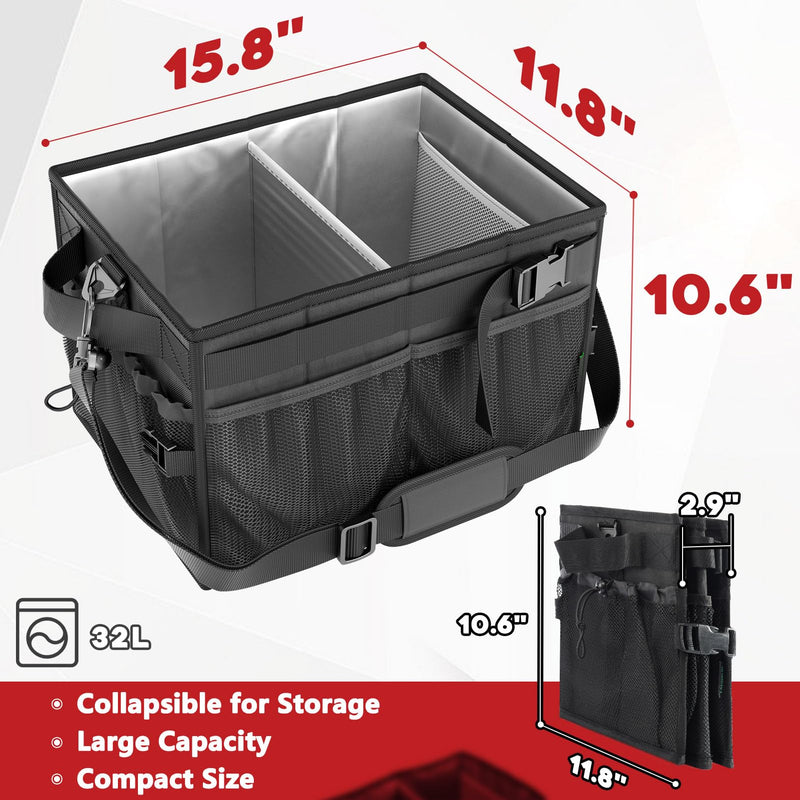 FANGSUN Grill Caddy, BBQ Caddy with Paper Towel Holder, Picnic Griddle Caddy for Outdoor Camping, Barbecue Accessories Storage Organizer for Utensil Grilling Tool, Must Have for Camper Tailgating Rv - Grill Parts America