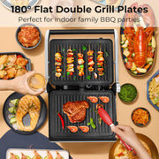 Giantex Panini Press Sandwich Maker, 3-in-1 Electric Indoor Grill, 2 Removable & Dishwasher Safe Non-Stick Plates, Drip Tray, 5 Auto Modes, Upper & Lower Independent Temperature Control, 4 H Timer - Grill Parts America