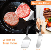 Griddle Accessories Kit for Blackstone,8 Pcs Flat Top Grill Accessories Set with Griddle Spatulas, Scraper, Spatula Holder and Carry Bag for Indoor BBQ/Outdoor Camping - Grill Parts America