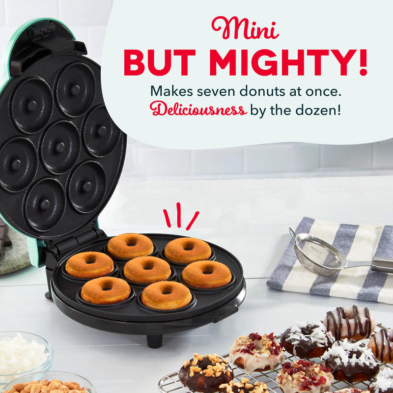 DASH Mini Donut Maker Machine for Kid-Friendly Breakfast, Snacks, Desserts & More with Non-stick Surface, Makes 7 Doughnuts - Aqua - Grill Parts America