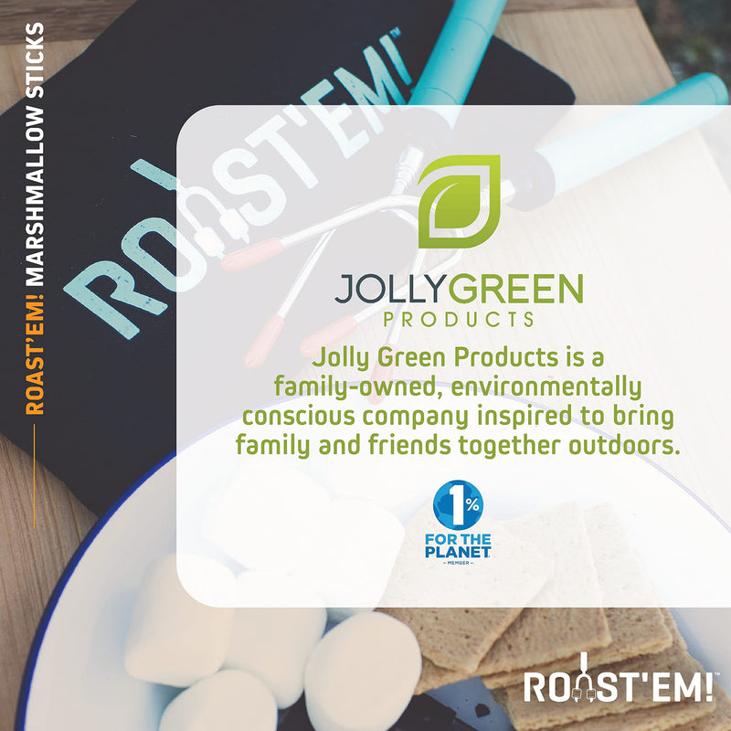 Jolly Green Products Rotating Marshmallow Roasting Sticks, Set of 5 Extra Long Telescoping Marshmallow Sticks for Fire Pit, Campfire & Bonfire, Camping Accessories - Grill Parts America