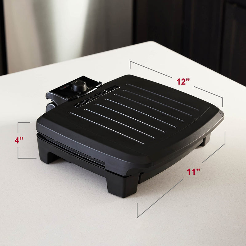 GEORGE FOREMAN® Contact Submersible™ Grill, 5-Serving Grill - Adjustable Temperature Control, Black Plates, Wash the entire grill - Grill Parts America
